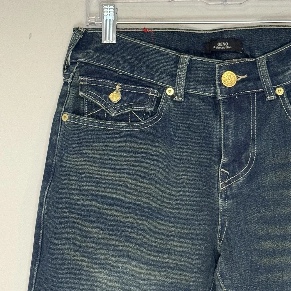 TRUE RELIGION Geno Relaxed Slim Medium Amber Nights Wash Jeans W29 L32 NWT